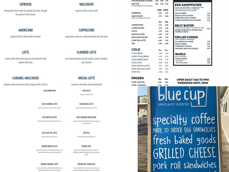 Blue Cup Coffee Menu