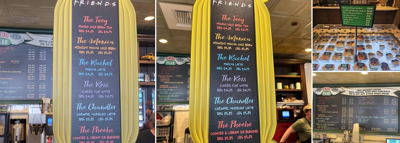 Central Perk Menu