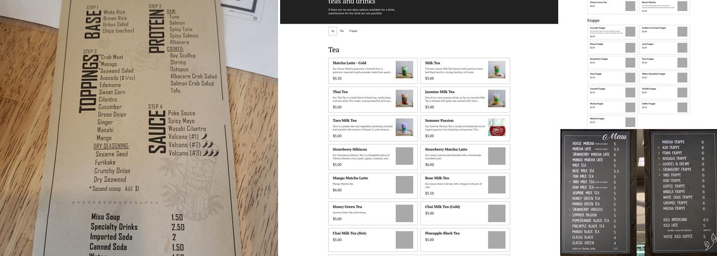 Matcha Menu