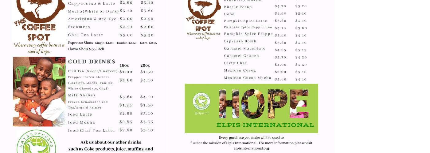 Coffee Spot Menu