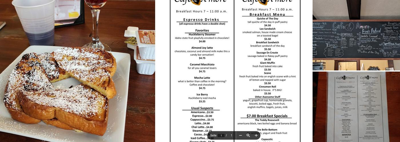 Cafe & A'more Menu