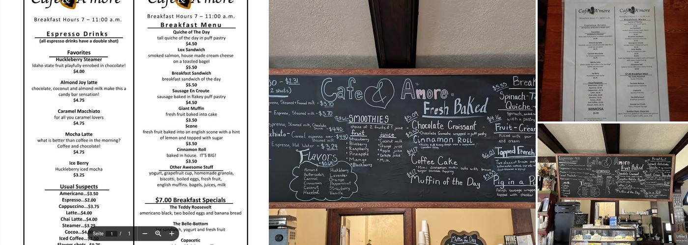 Cafe & A'more Menu