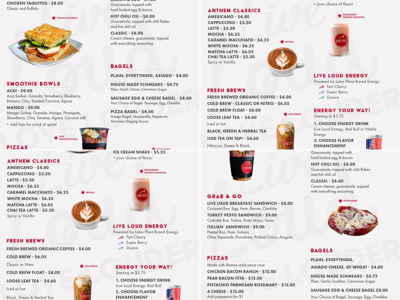 Anthem Coffee & Tea | Point Ruston Menu