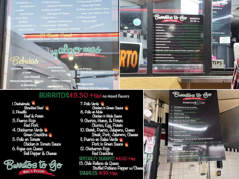 Burritos to Go Menu
