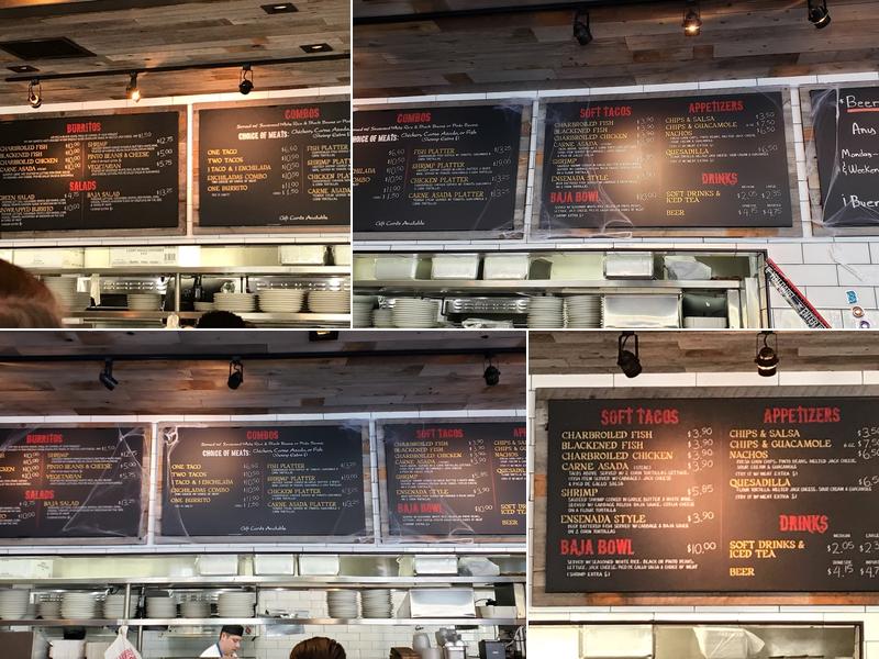 Baja Fish Tacos Menu