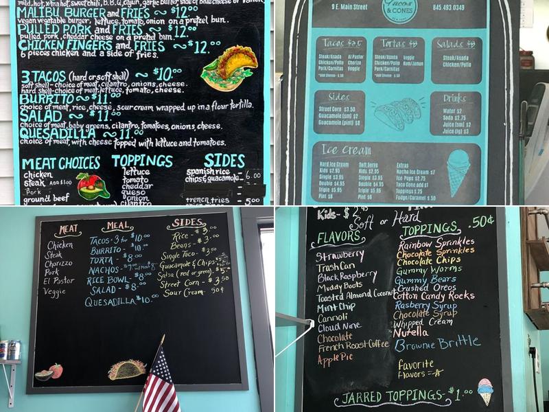 Tacos and Cones Menu