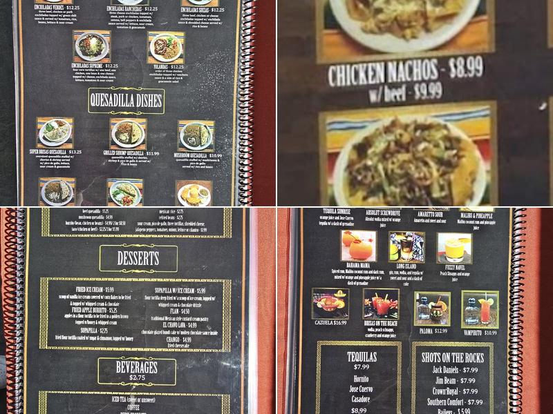 Las Brisas Authentic Mexican Restaurant Menu