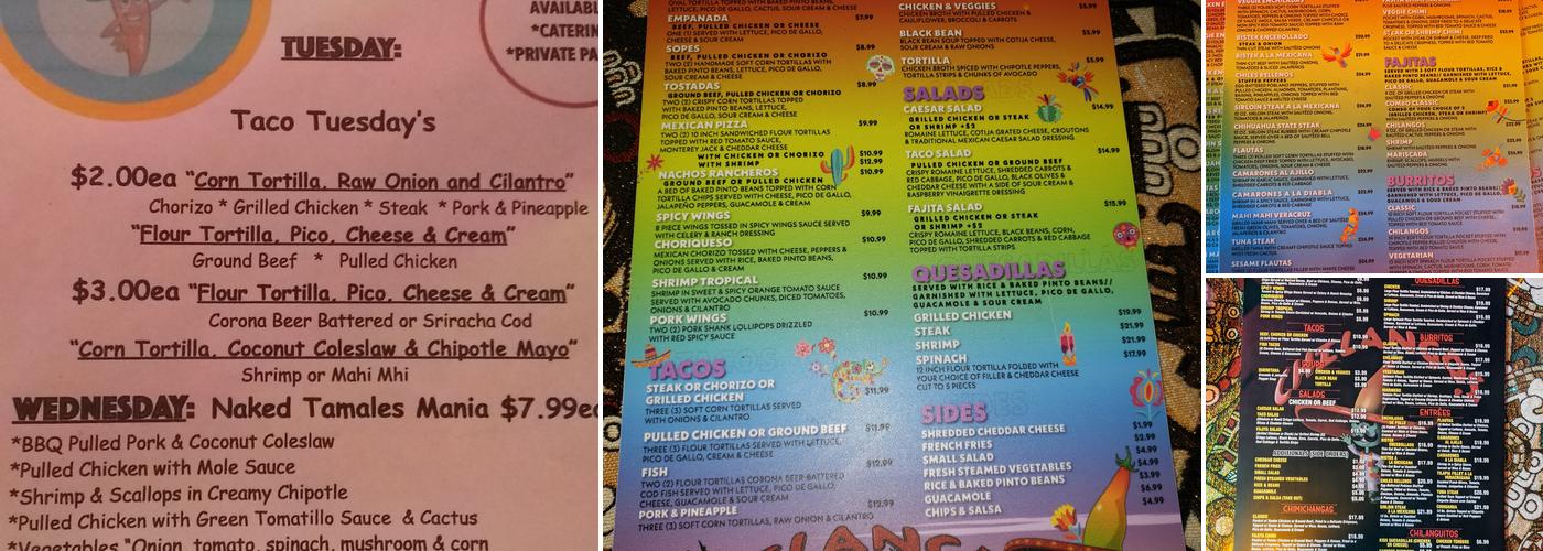 Chilangos Menu