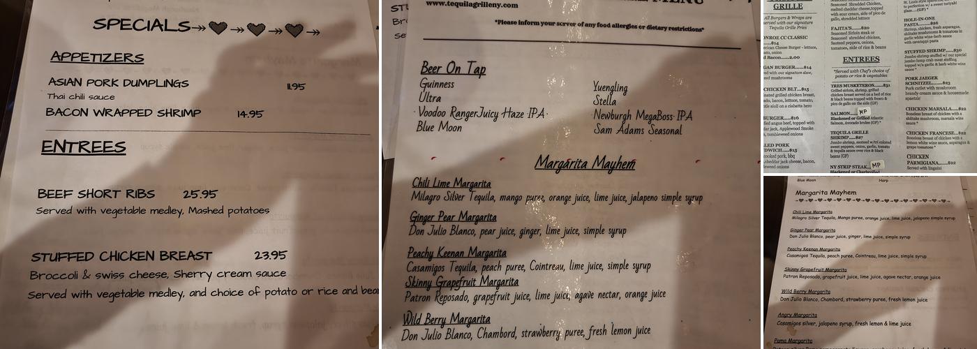 Tequila Grille Menu