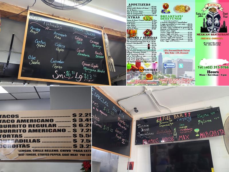Tixteco Mexican Restaurant Menu