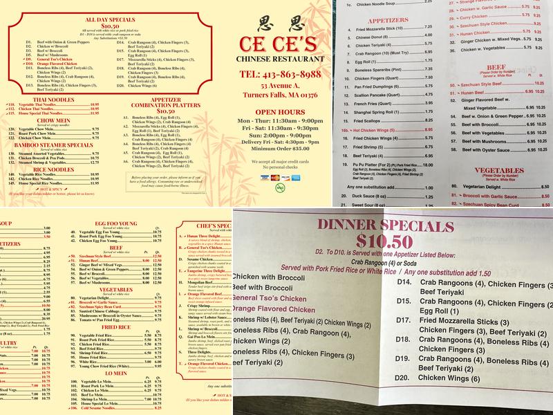 Ce Ce's Menu