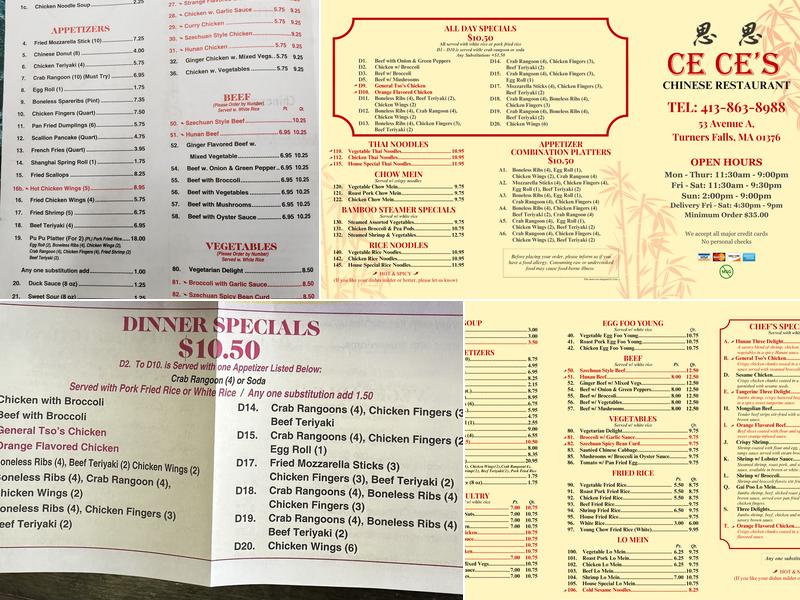 Ce Ce's Menu