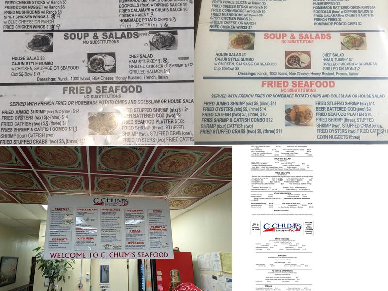 C Chum's Seafood - CChums.com Menu