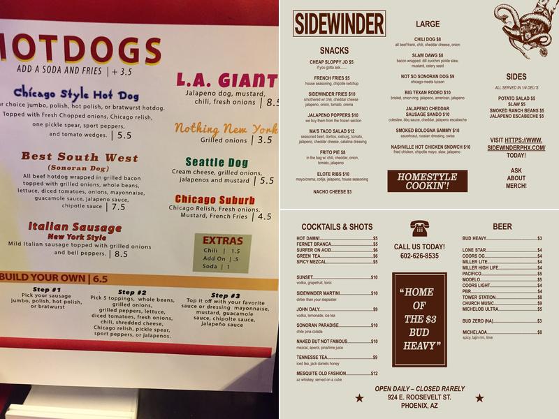 Sidewinder Menu