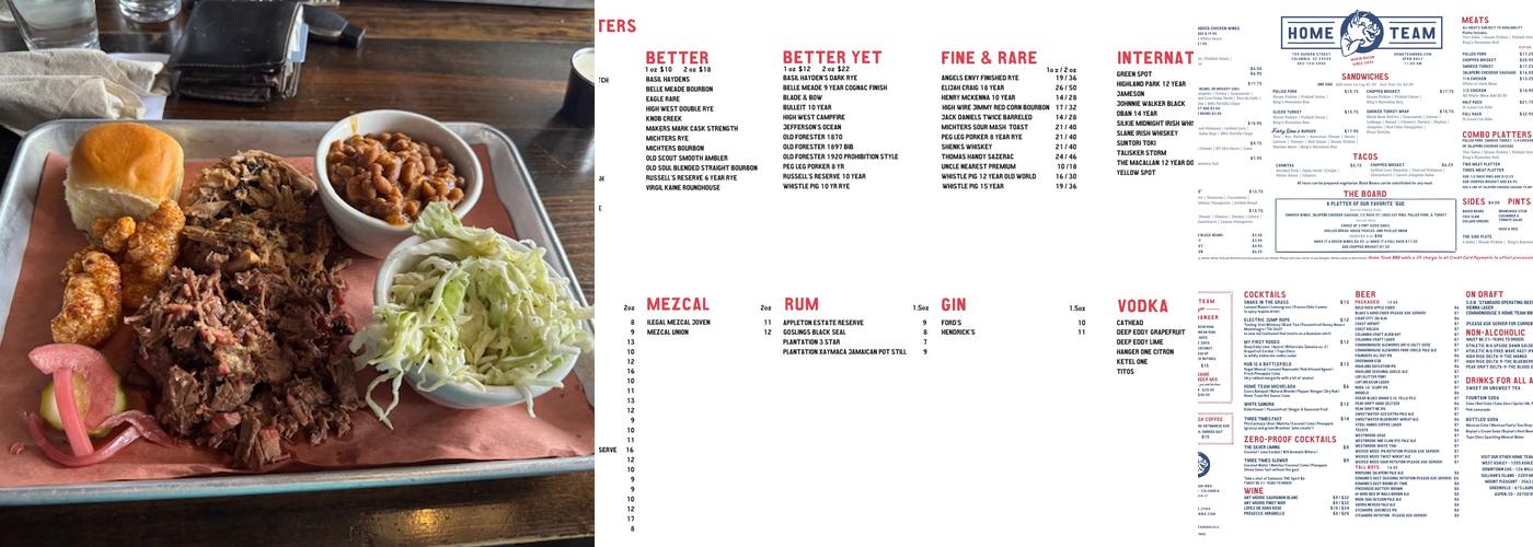 Home Team BBQ Menu
