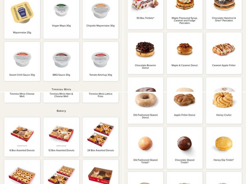 Tim Hortons Menu