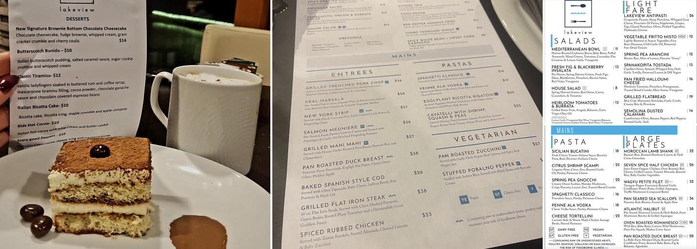 Lakeview Menu