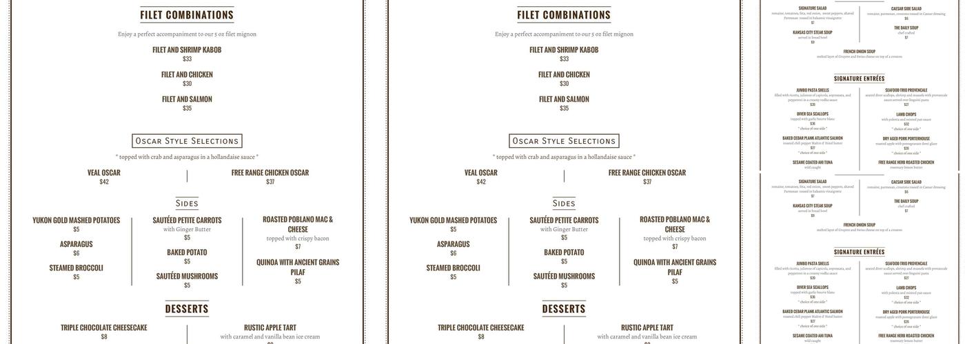 Fireside Grille Menu