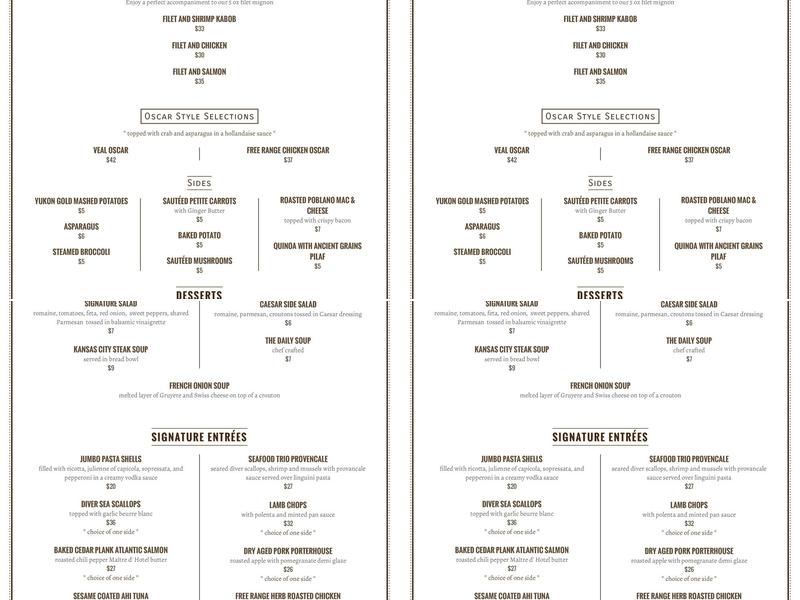 Fireside Grille Menu