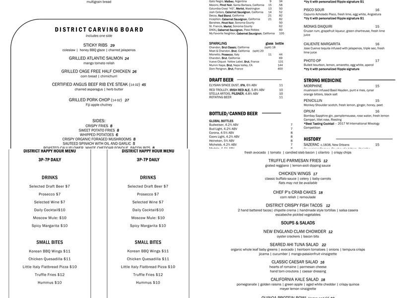 DISTRICT Menu