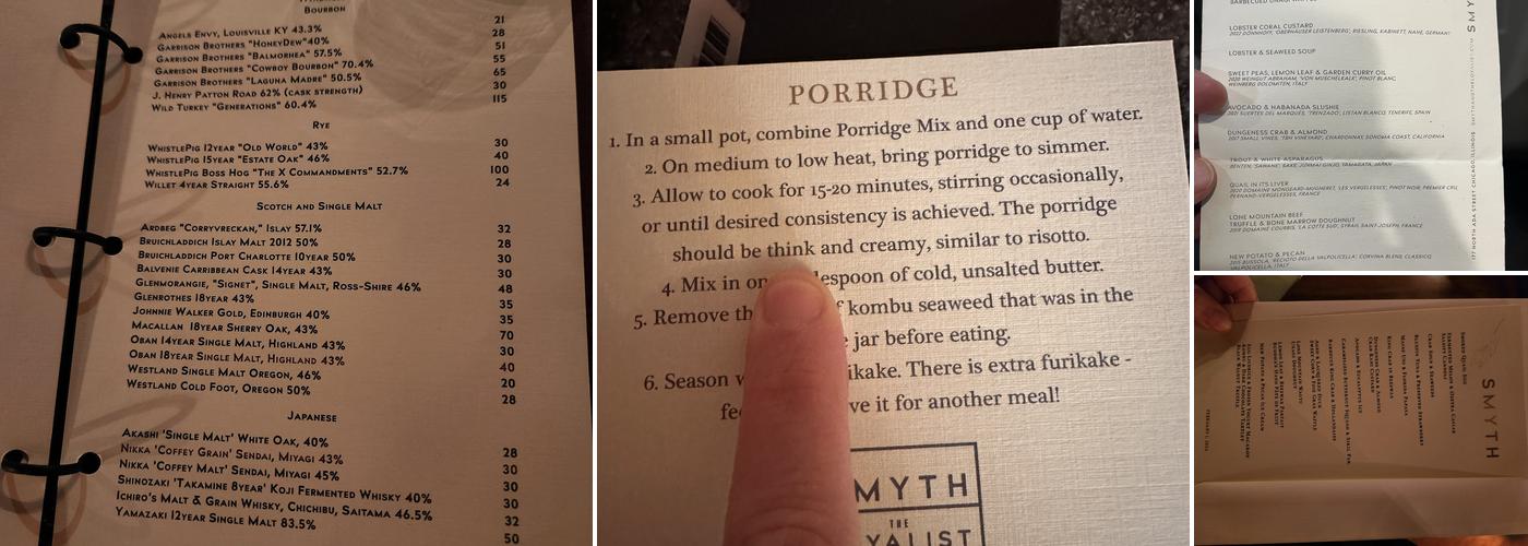 Smyth Menu