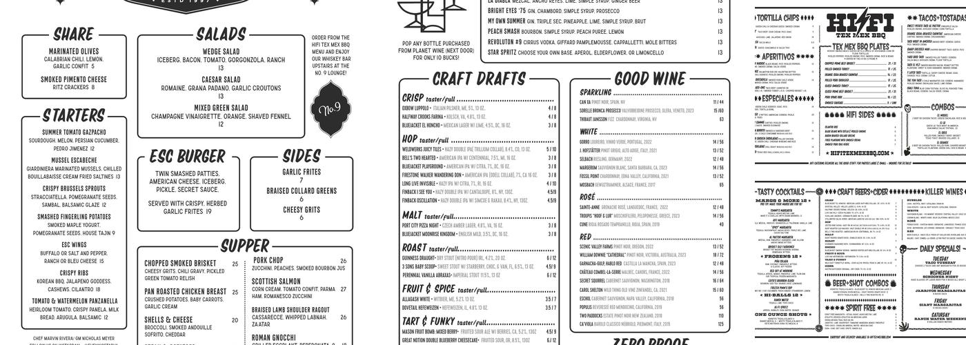 Majestic Lounge Menu
