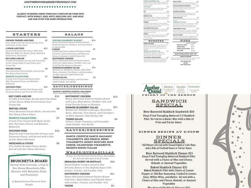 Another Round Bar & Grille Menu