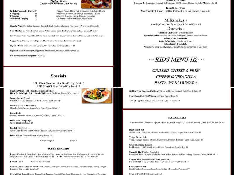Backstrap Bar and Grill Menu