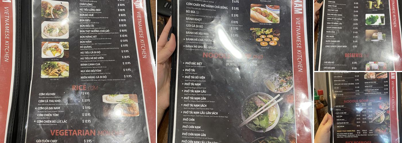 Pho Dai Nam Vietnamese Kitchen Menu