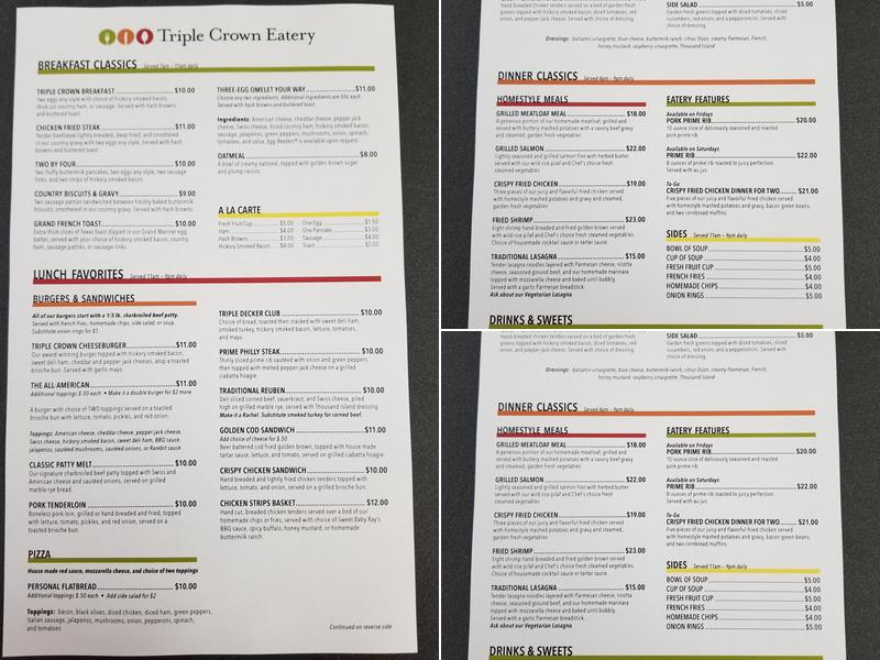 Triple Crown Eatery Menu