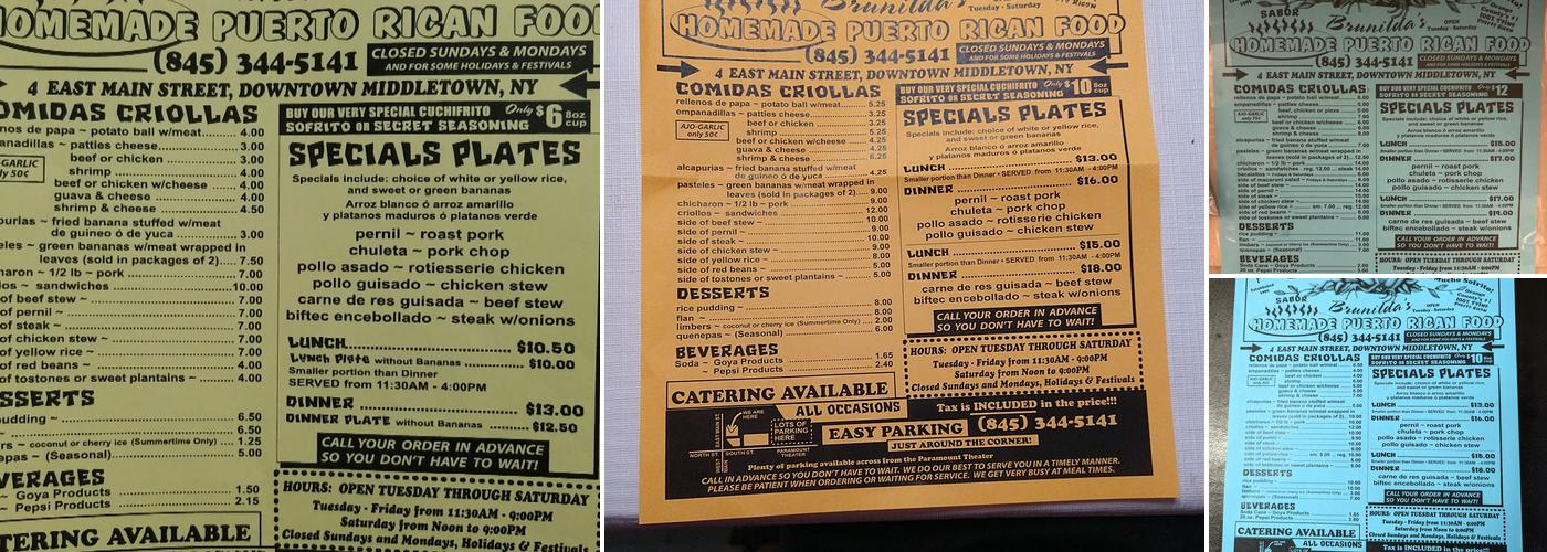 Cuchifrito Menu