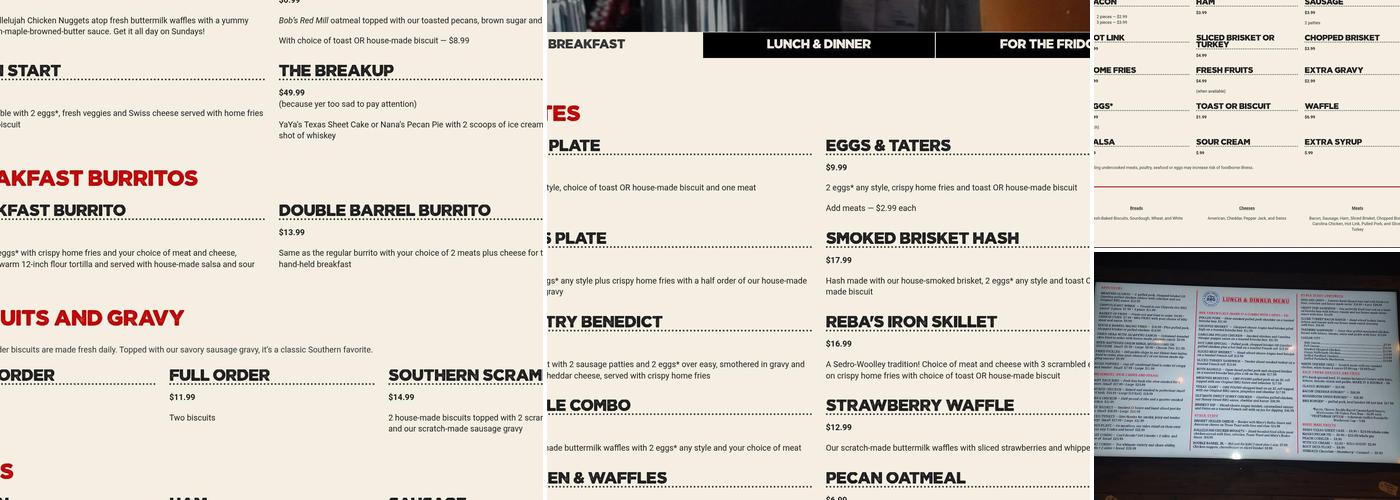 Double Barrel BBQ Menu