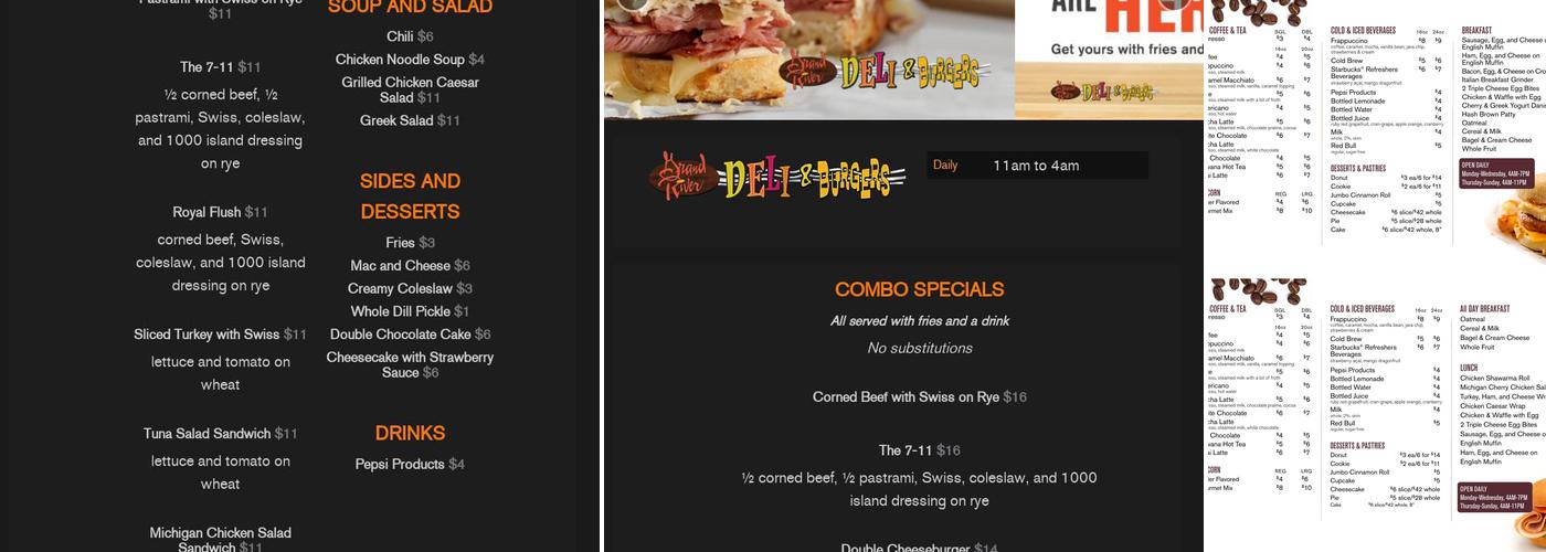 Assembly Line Buffet Menu