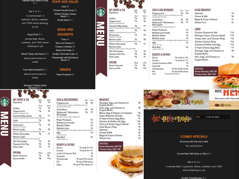 Assembly Line Buffet Menu