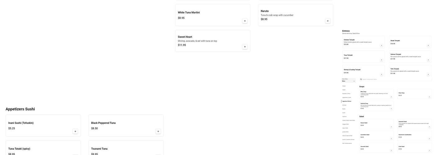 Sakura Japanese Restaurant Menu