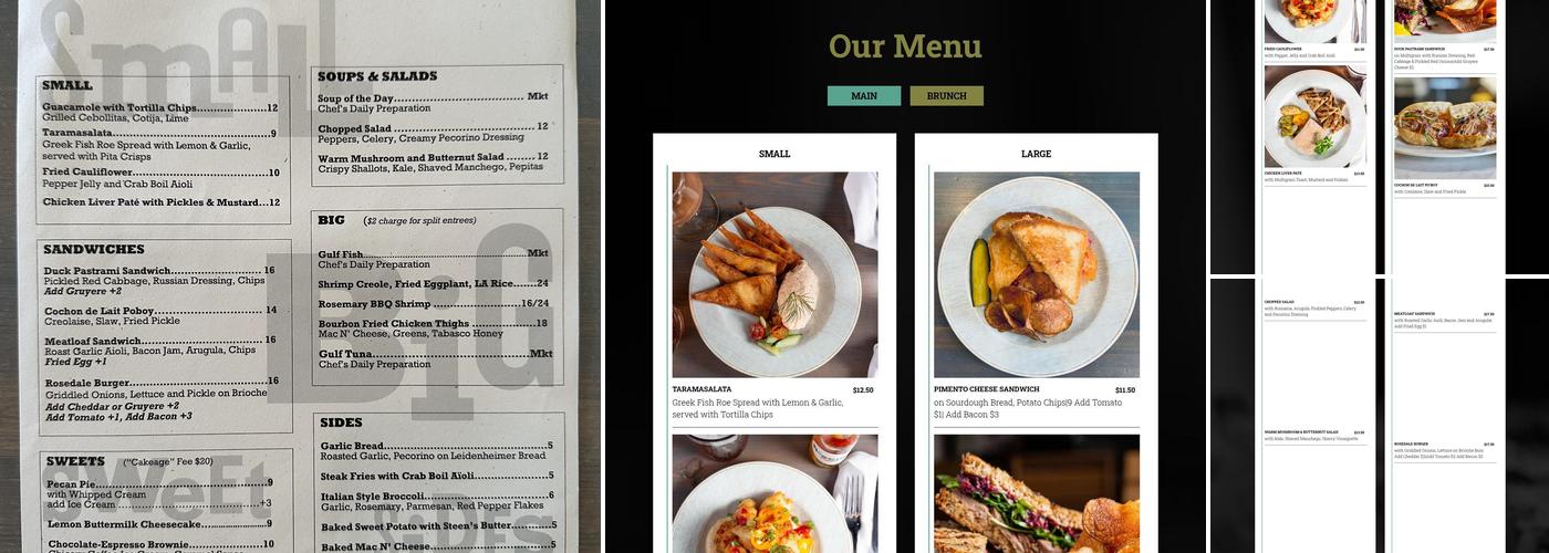 Rosedale Restaurant Menu