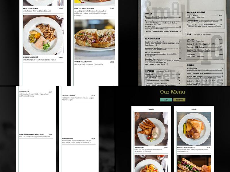 Rosedale Restaurant Menu