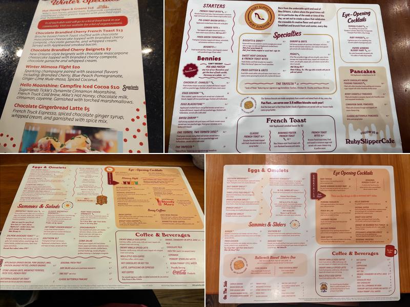 Ruby Slipper Cafe Menu