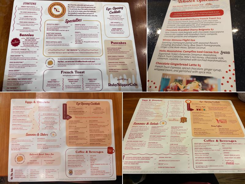 Ruby Slipper Cafe Menu