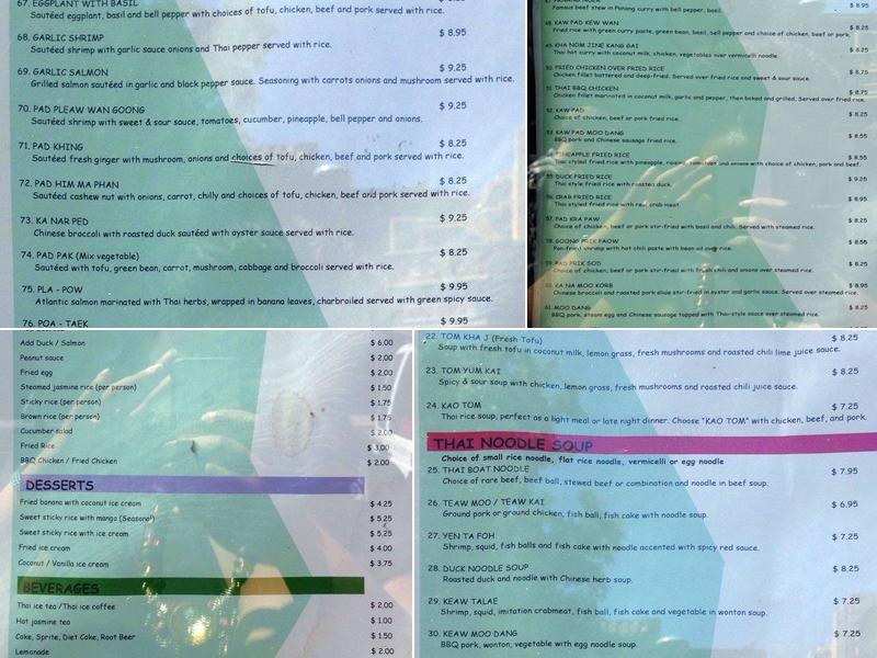 Thai Noodle 2 - Berkeley Menu
