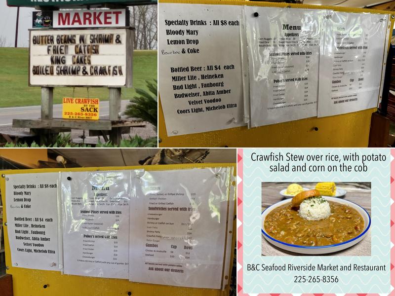 B&C Seafood Riverside & Cajun Restaurant Menu