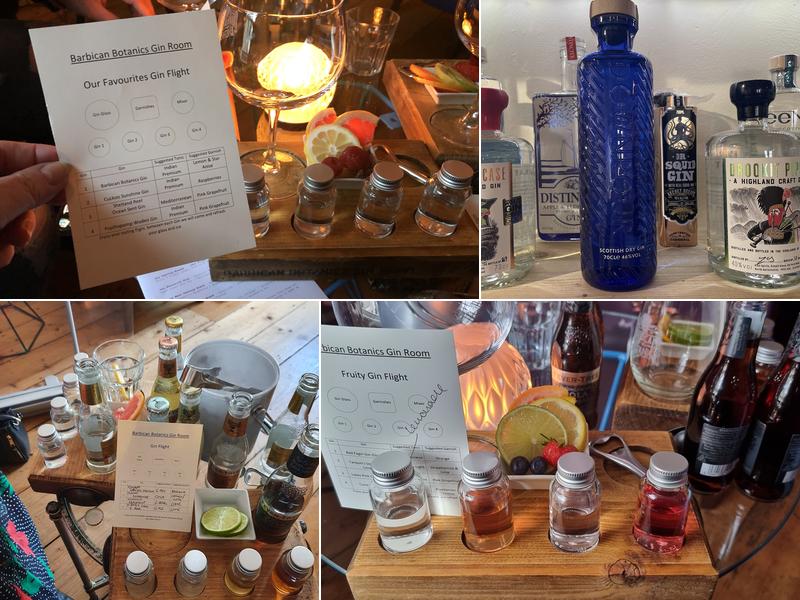 The Barbican Botanics Gin Room Menu