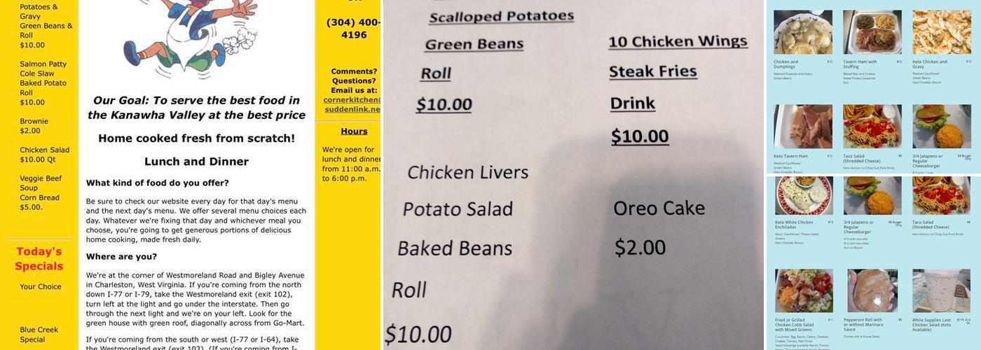 WV Corner Kitchen Menu