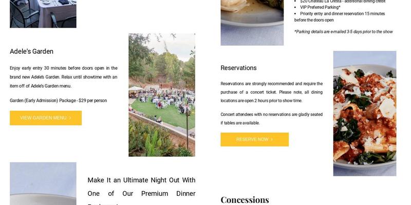 Mountain Winery Menu