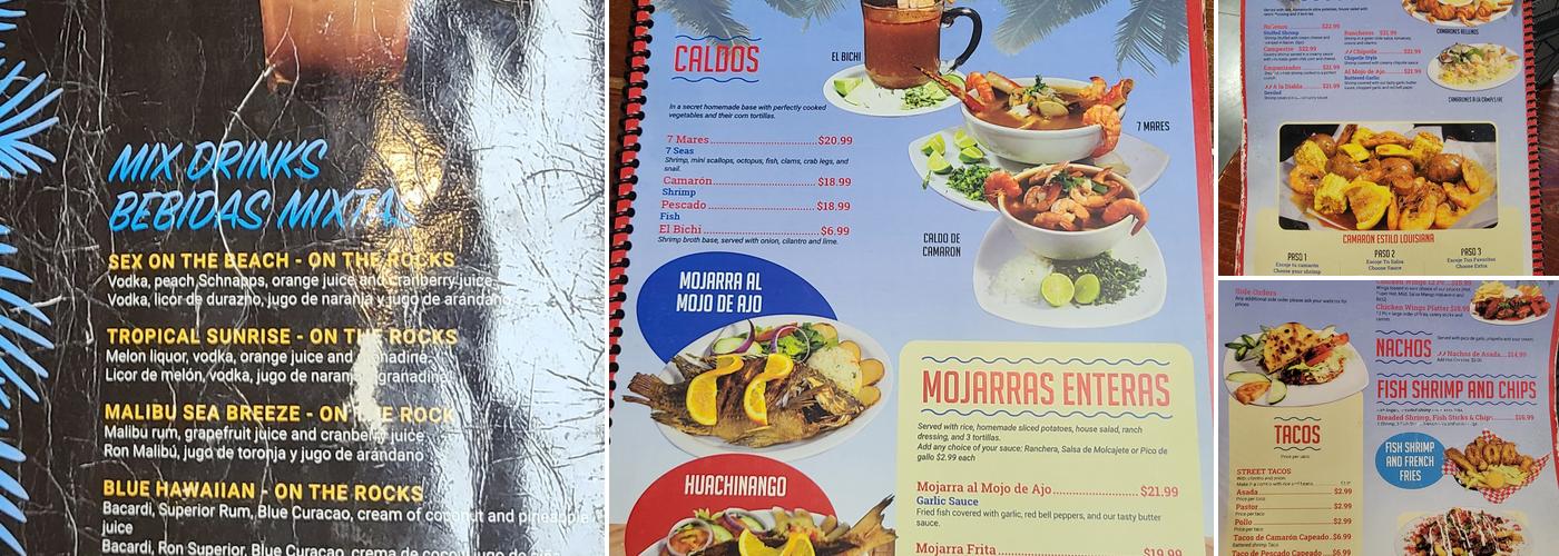 Mariscos Mr Shrimp Menu