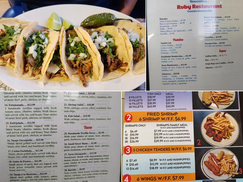 Ruby Restaurant Menu