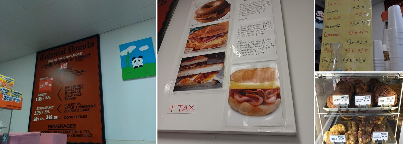 Colonial Donuts Menu