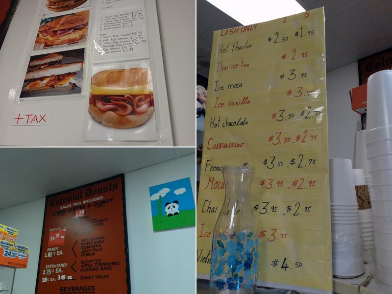 Colonial Donuts Menu