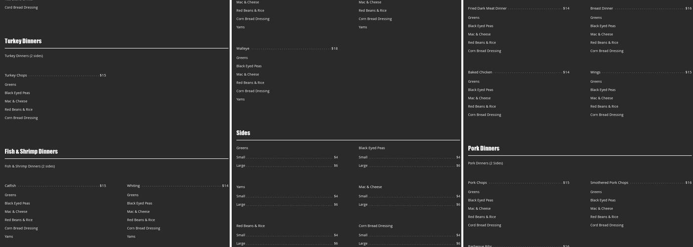 Madea's Kitchen Menu