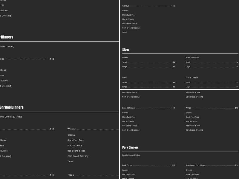 Madea's Kitchen Menu